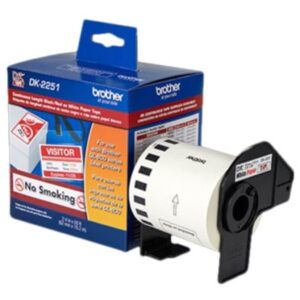 Cinta Brother DK-2251 - Negro/rojo sobre blanco - Rollo (6,2 cm x 15,2 m) 1 bobina(s) de etiqueta - para Brother QL-800, QL-810W, QL-820NW, QL-820NWB