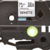 Cinta para Rotuladora Brother TZe-261, 36 mm, Negro sobre Blanco