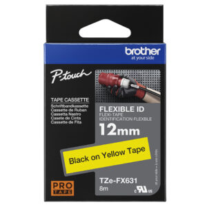 Cinta Brother TZEFX631 - Texto Negro Fondo Amarill ORIGINAL