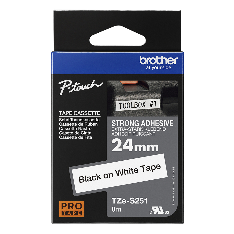 CINTA Brother TZeS251 Texto negro sobre blanco - Imagen 5