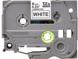 Cinta Brother TZE-211 Laminada Texto negro /Blanco ORIGINAL
