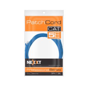 Cable de red Nexxt - Cable de interconexión - RJ-45 (M) a RJ-45 (M) - 90 cm - UTP - CAT 5e - moldeado, trenzado - azul
