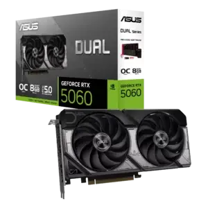 Tarjeta de Video ASUS Dual GeForce RTX 5060 OC Edition, 8GB GDDR7, PCIe 5.0, 128-bit, 3x DisplayPort 2.1b, 1x HDMI 2.1b