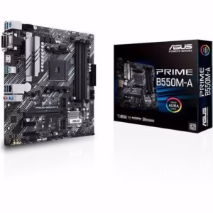 Placa Madre ASUS Prime B550M-A, AM4, Micro-ATX, Hasta 128GB DDR4 UDIMM, 4x Ranuras RAM, PCIe 4.0, HDMI, DVI-D, VGA, 4x Puertos SATA 6Gb/s, 2x M.2 Slots