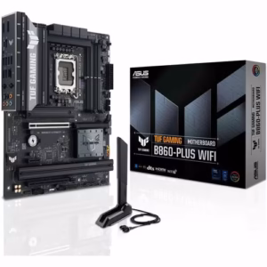 Placa Madre Gamer ASUS TUF Gaming B860-PLUS WIFI, LGA-1851, ATX, Hasta 256GB DDR5 UDIMM, 4x Ranuras RAM, PCIe 5.0, Wi-Fi 7, 1x HDMI, 1x DisplayPort, 4x Puertos SATA 6Gb/s, 3x M.2 Slots