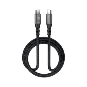 Cable Klip Xtreme - USB - 24 pin USB-C - 1 m - Black - 60W Braided Fast charging