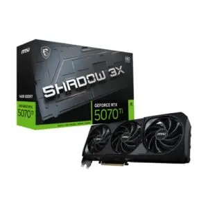Tarjeta de Video MSI GeForce RTX 5070 Ti 16G SHADOW 3X OC, 16GB GDDR7, Interfaz PCIe 5.0, Tri Frozr / Triple Ventilador, HDMI 2.1a, DisplayPort 2.1a, Overclock de Fábrica