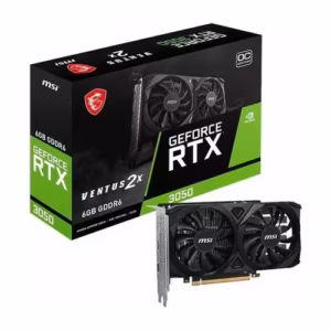 Tarjeta de Video MSI GeForce RTX 3050 VENTUS 2X 6G OC, 6GB GDDR6, Interfaz PCIe 4.0 x16 (x8 Lanes), 1.492GHz Boost Clock, Bus de 96-bit, Refrigeración Dual Fan (TORX Fan 3.0), 1x DisplayPort 1.4a, 2x HDMI 2.1a