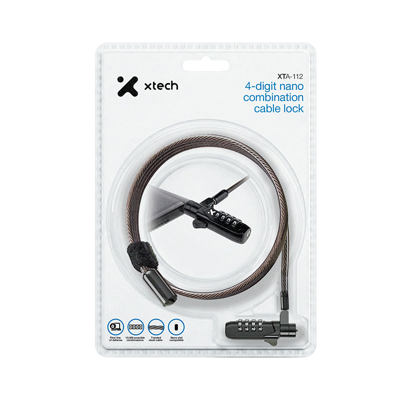 Notebook Xtech - locking cable - 4 digits Nano lock XTA-112 - Imagen 4