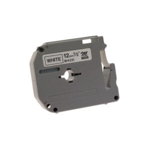 Cinta Brother M231 12 mm x 8 m No Laminada Negro sobre Blanco