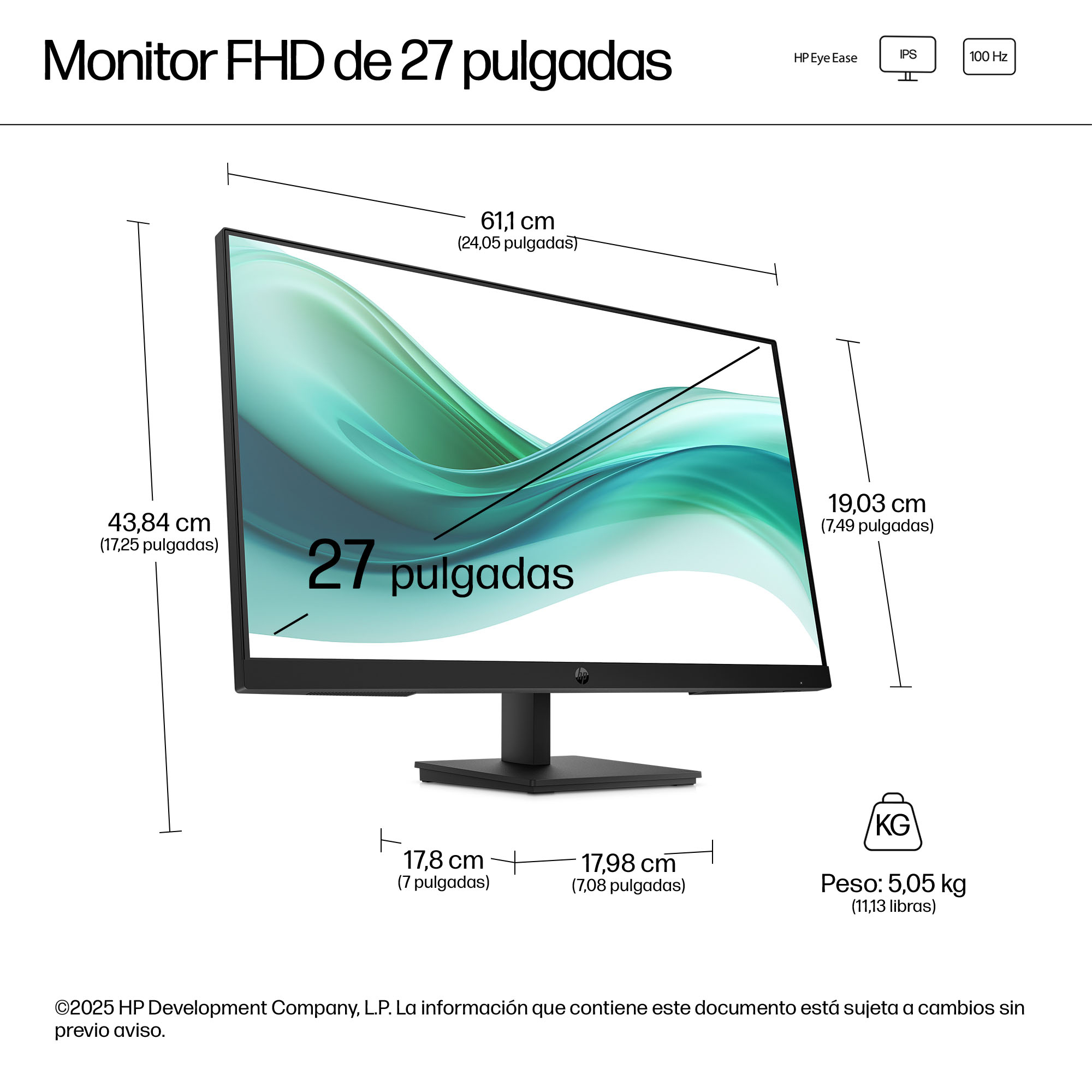 Pantalla para PC Monitor FHD HP de la serie 3 Pro de 27 pulgadas: 327pf - Imagen 6