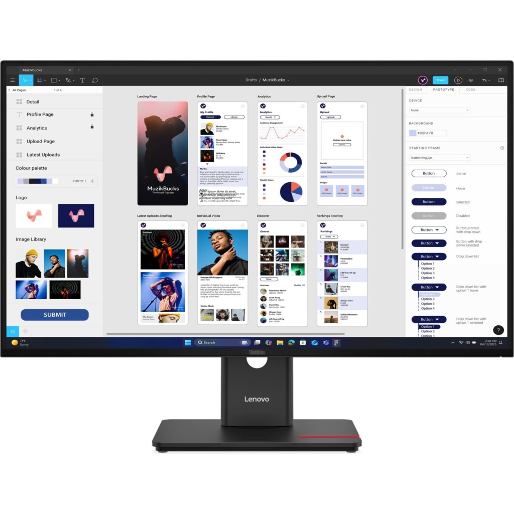 Monitor Lenovo ThinkVision T32UD-40 31,5" 4K Ultra HD IPS USB-C - Imagen 3