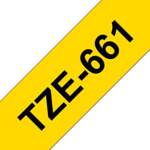 Cinta Brother TZe661 Negro sobre Amarillo 36mmX8mm