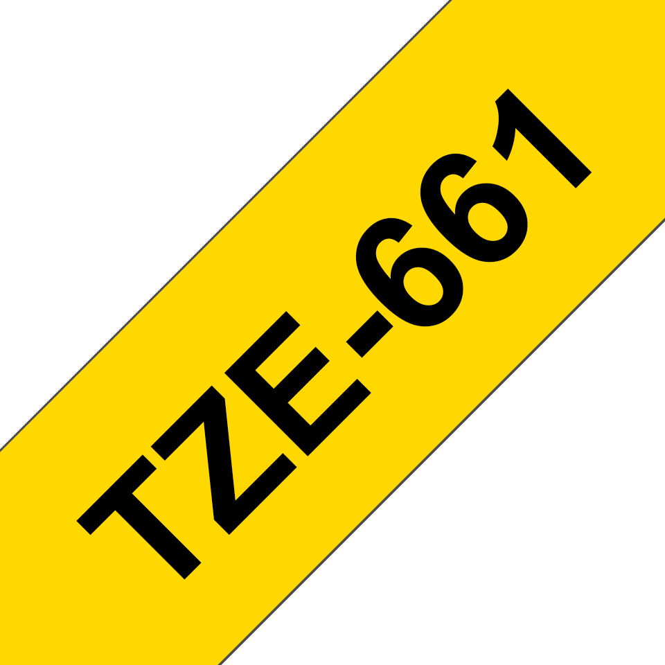 Cinta Brother TZe661 Negro sobre Amarillo 36mmX8mm