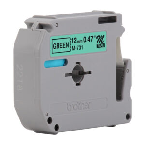 Cinta Brother P-touch M-731 negra sobre verde de 12 mm